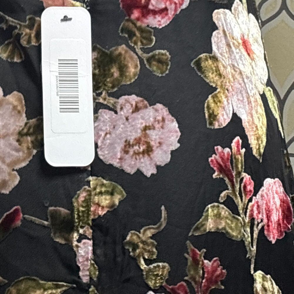 Olia Adjustable Strap Velvet Floral Burnout Whimsigoth Fairy Maxi Dress Size M - Picture 10 of 16